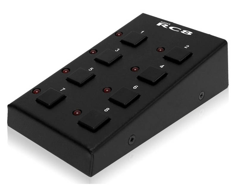 Adder 8 button Remote Control for AV8PRO and CCS-Pro8 switches with Power Adaptor