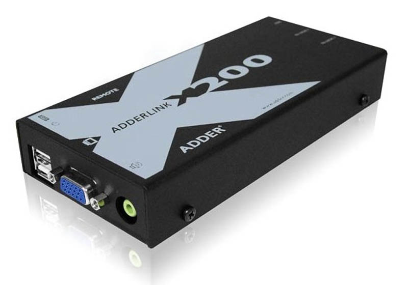 ADDERLink X200 USB KVM Extender (VGA,USB KB/MS) Plus Audio (out) receiver Unit with SKEW Comp
