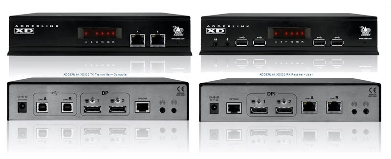 ADDERLink 4K UHD or Dual link at HDR10 Display Port Video Extender - 2 DP Streams, 100mts